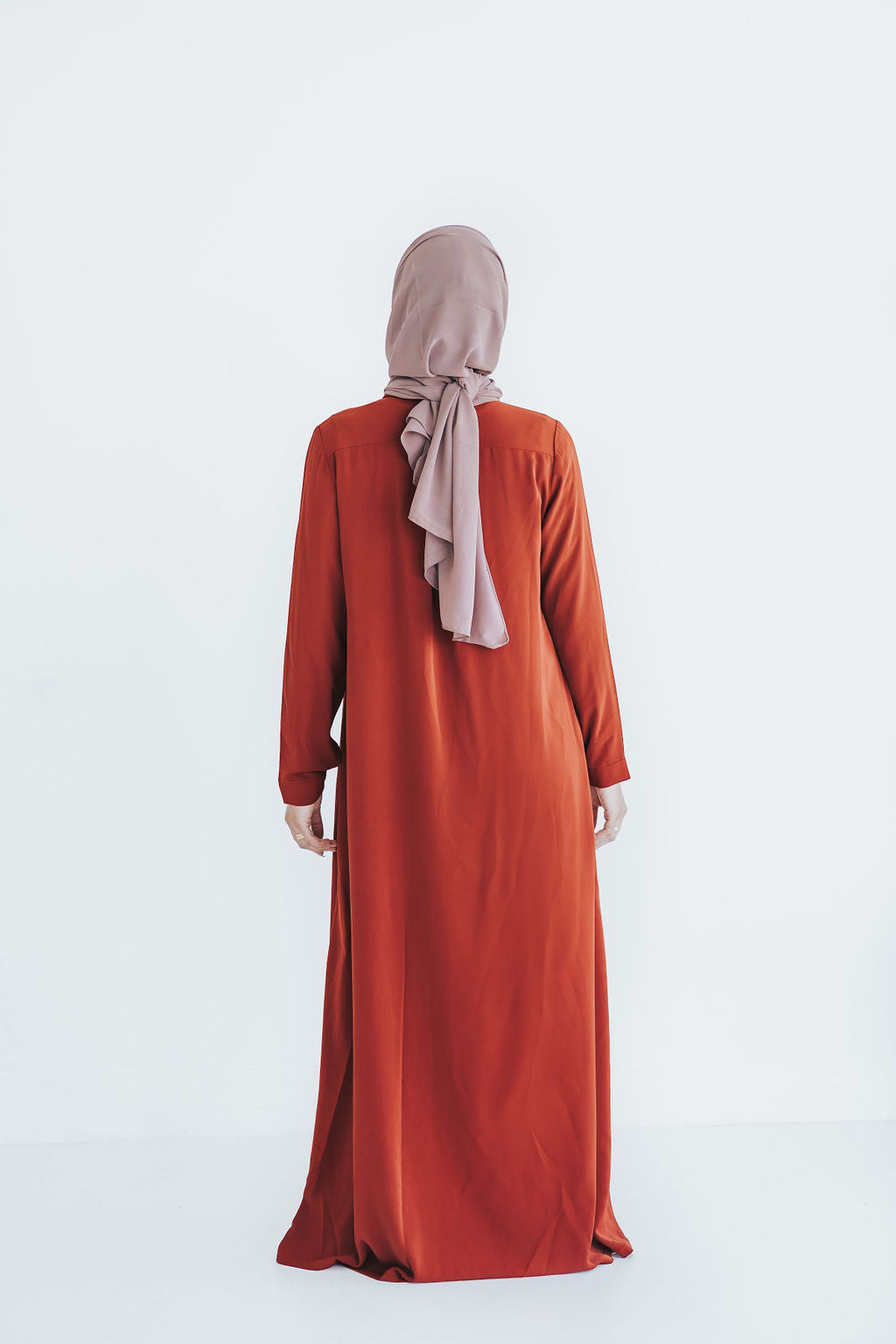 Rust Box Pleated Abaya