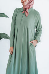 Sage Box Pleated Abaya