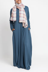 Steel Blue Jersey Henley Abaya