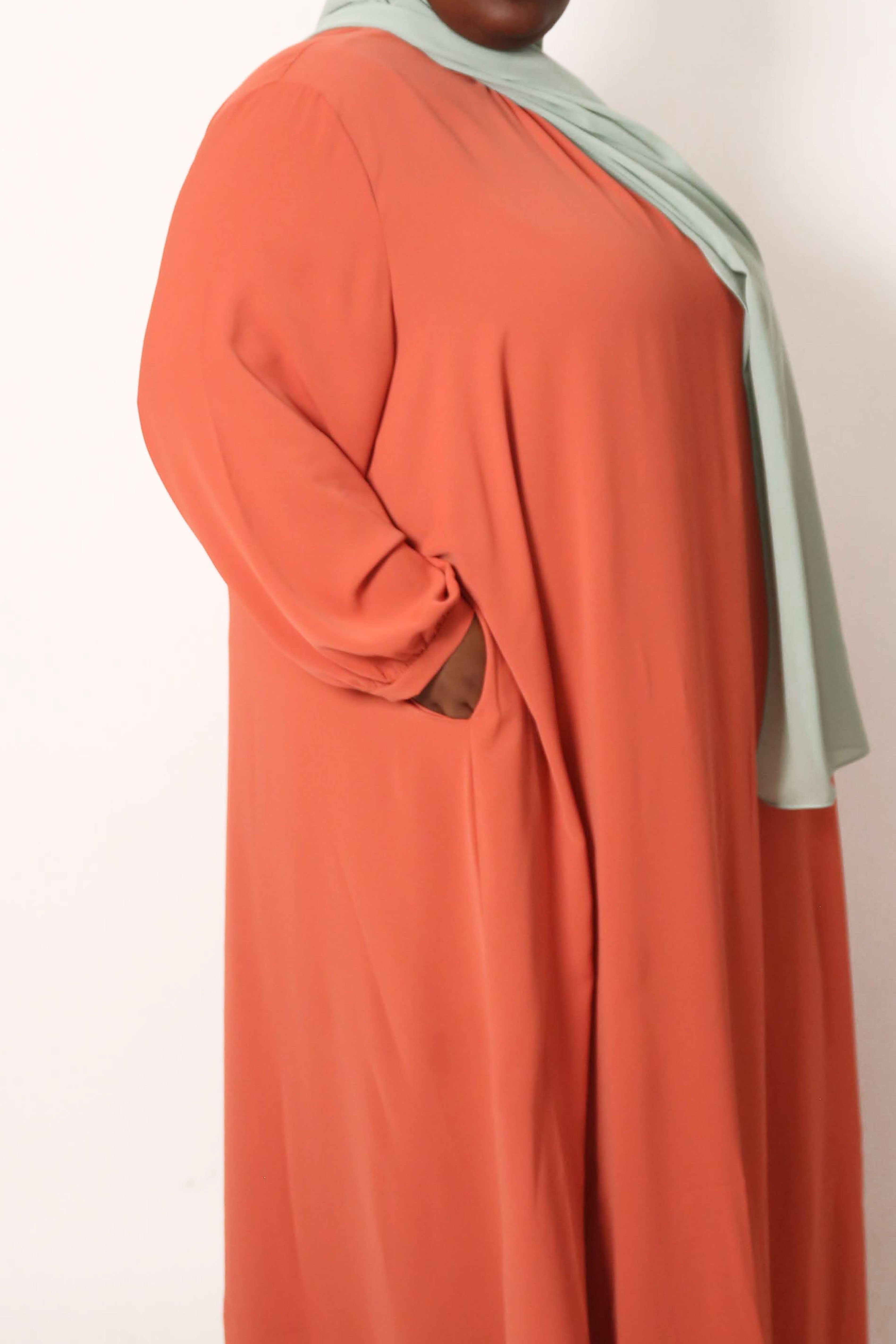 Plus Tangerine Blouse Abaya