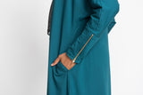 Teal Jersey Dolman Zip