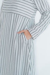 White Thin Stripe Abaya