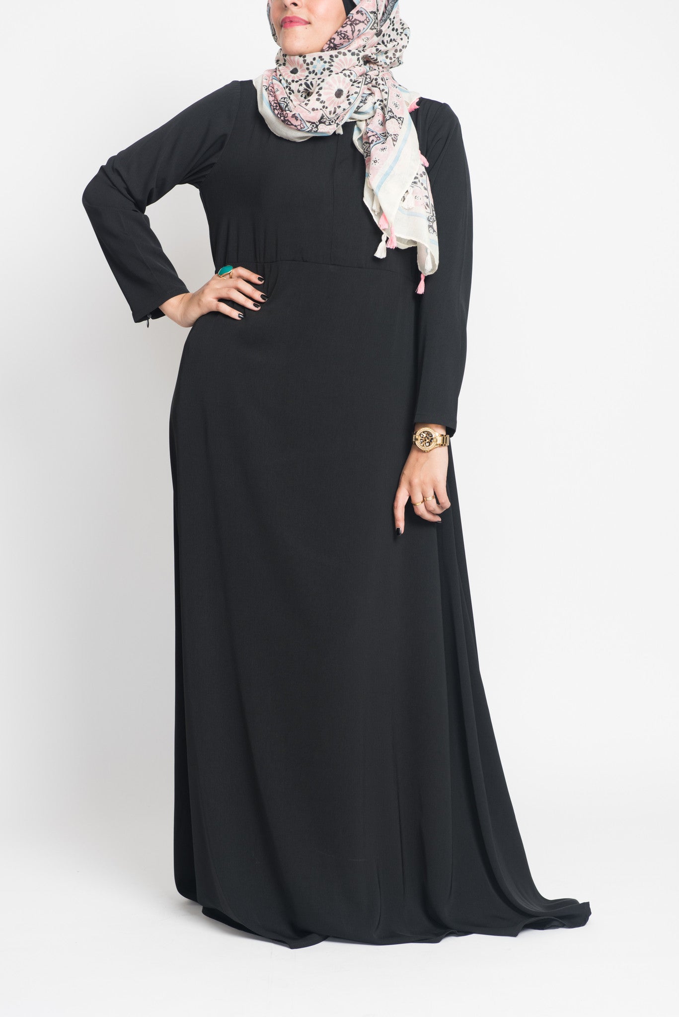 Black Empire Zip Abaya