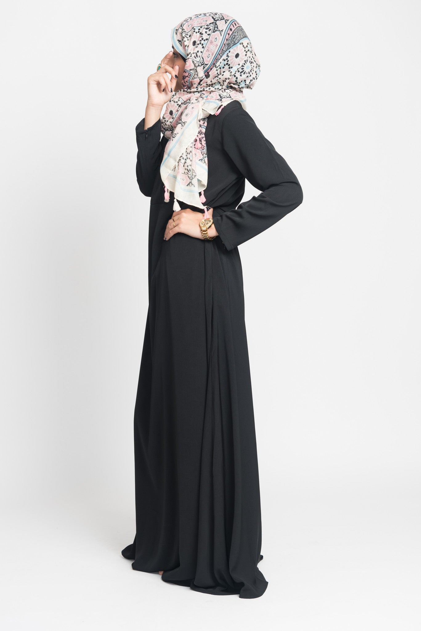 Black Empire Zip Abaya