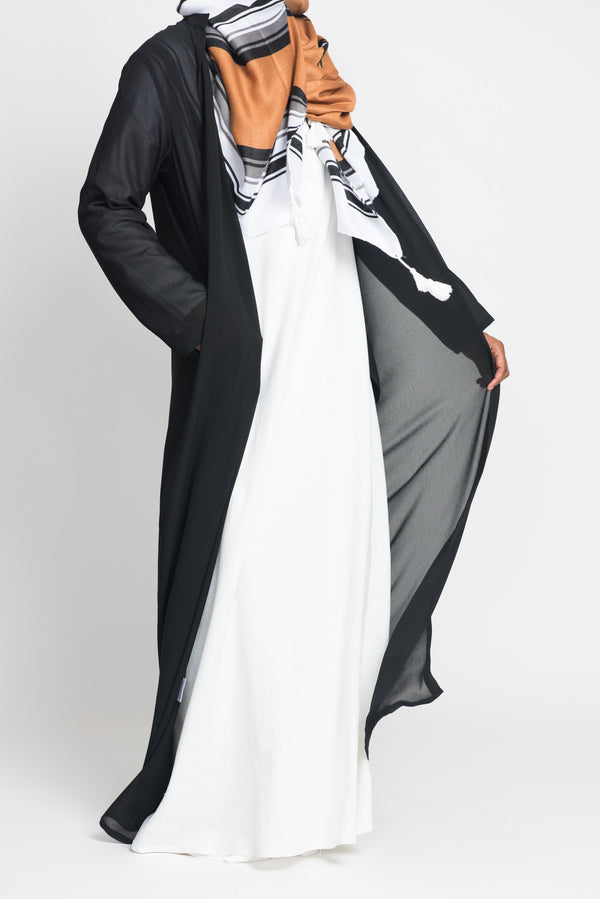 Black Full-Length Sheer Cardigan