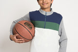 Boy's Blue & Green Bold Stripe Thobe
