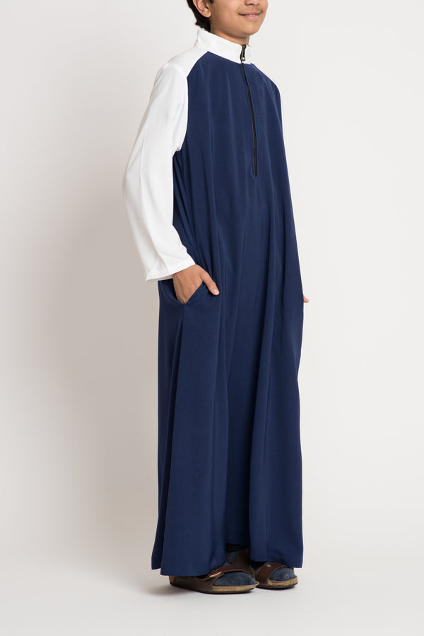Navy & White Classic Thobe