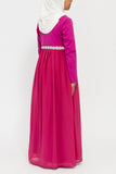 Girl's Magenta Beaded Abaya