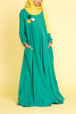 Girl's Green Corsage Abaya