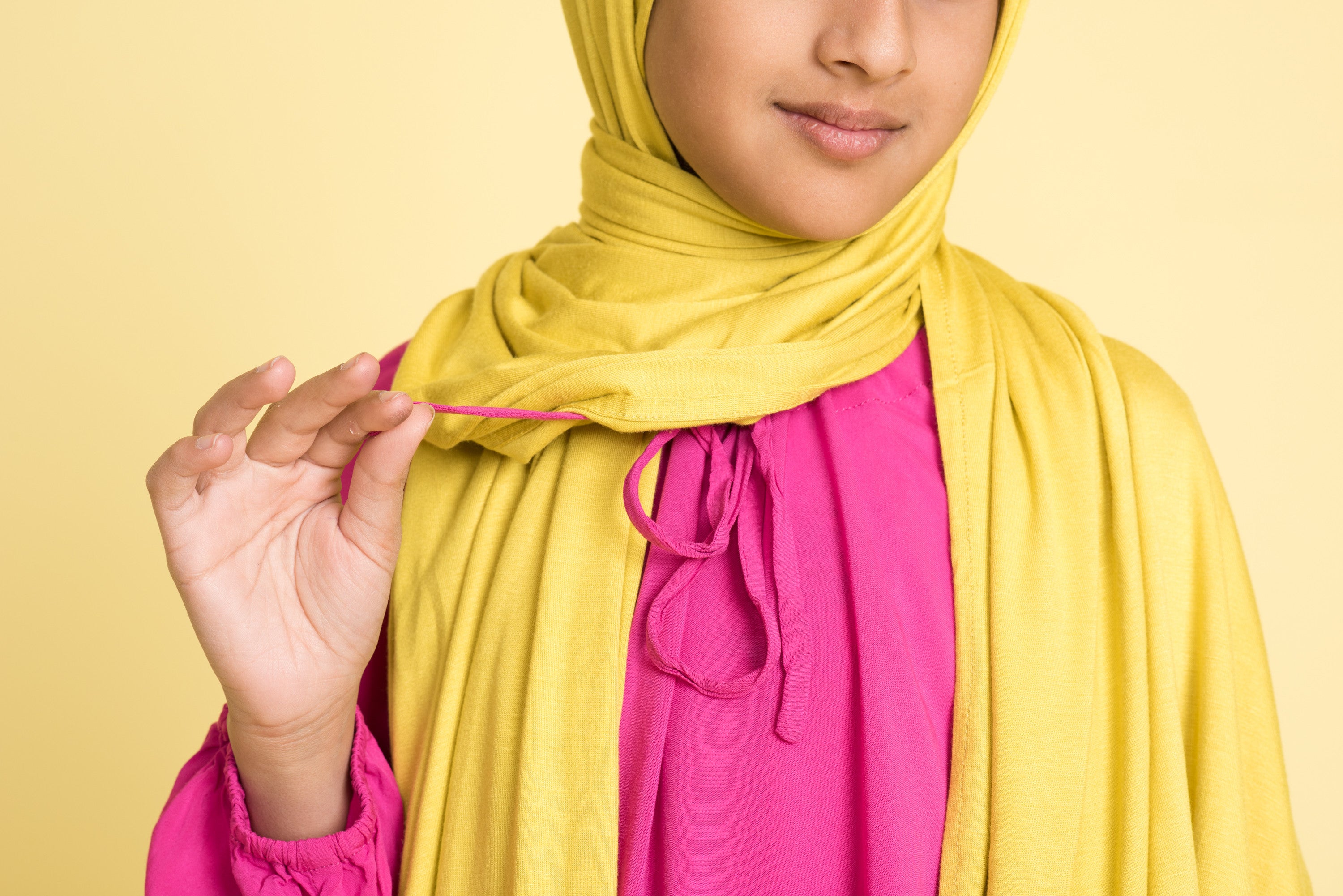 Girl's Punchy Pink Tiered Abaya