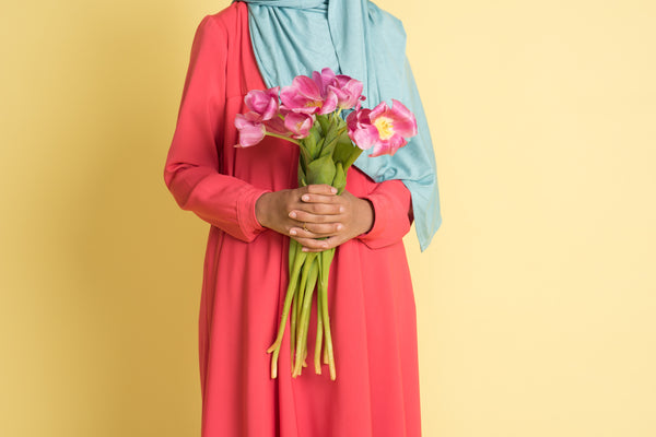 Girl's Coral Empire Waist Abaya