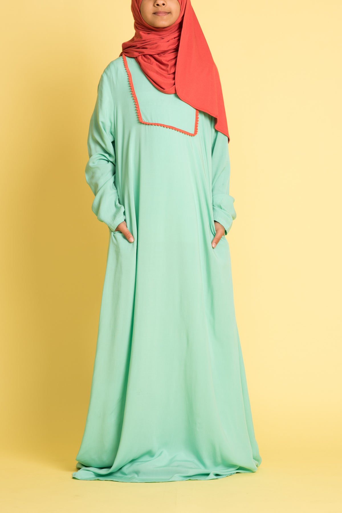 Girl's Sea Green Abaya