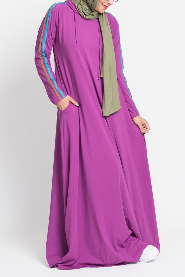 Grape Jersey Hoodie Abaya