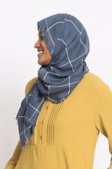 Grey Grid Wrap Hijab