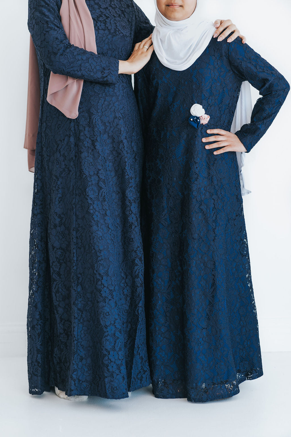 Navy Lace Formal Abaya