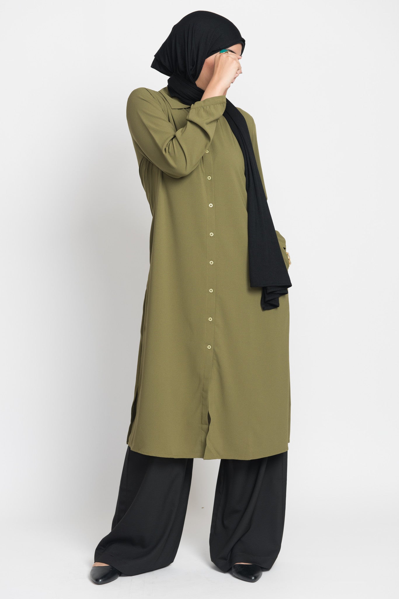 Moss Green Long Blouse