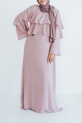 Tea Pink Ruffle Formal Abaya
